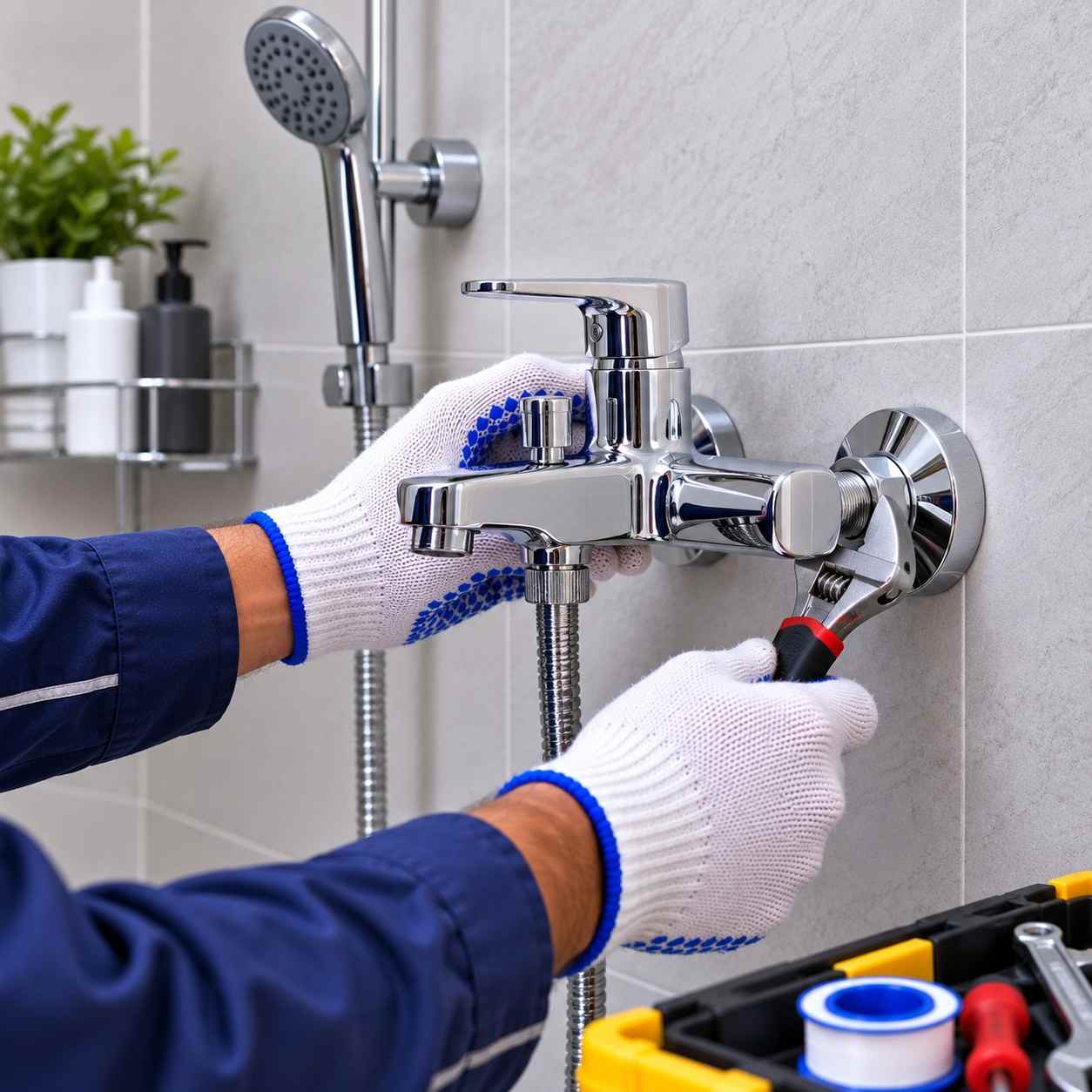 Bathroom tap installation