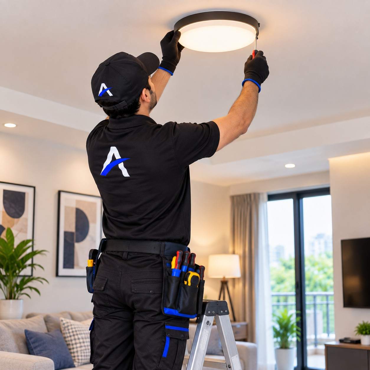 Ceiling light installation