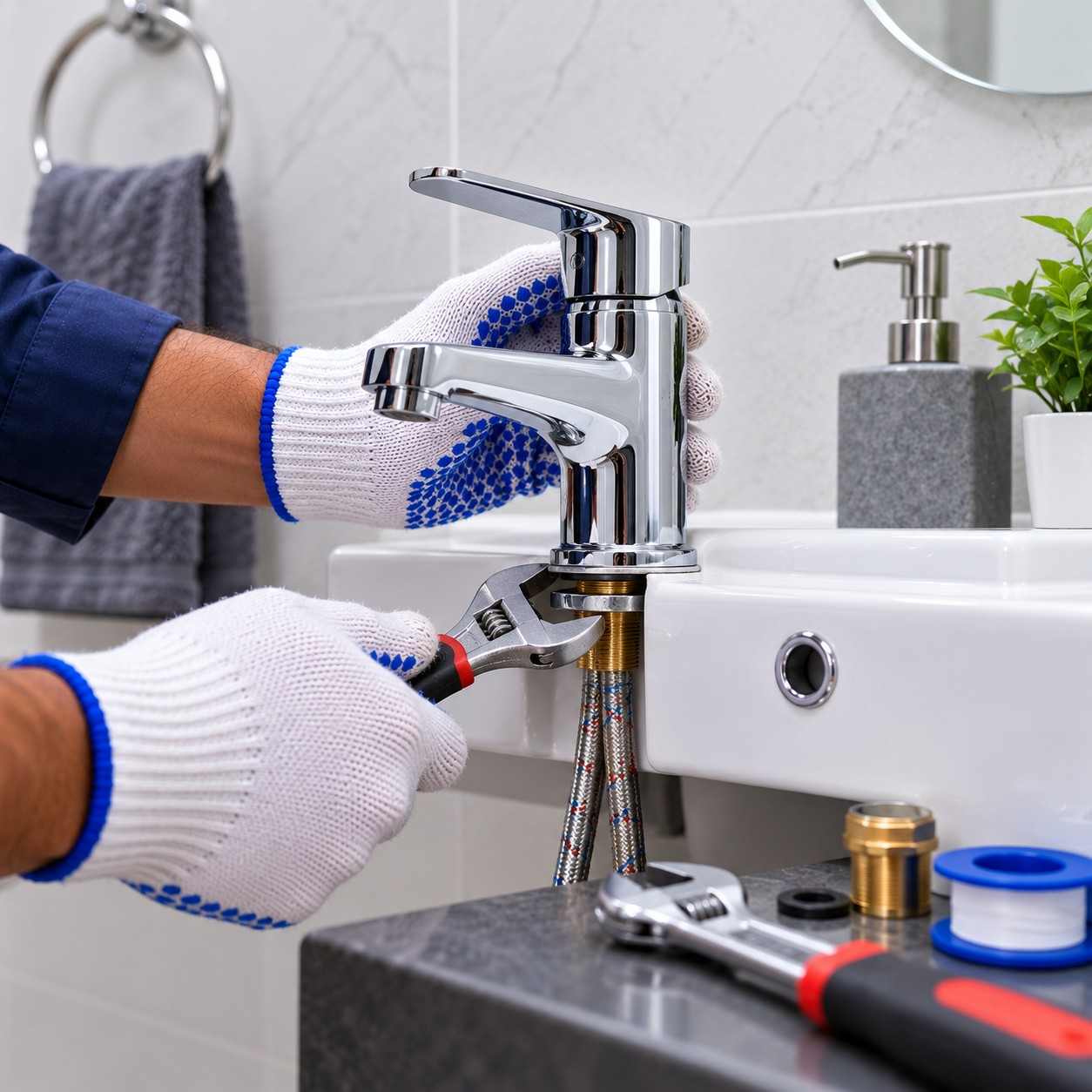 Basin tap installation