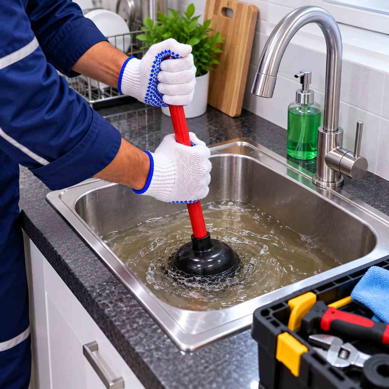 Kitchen sink blockage