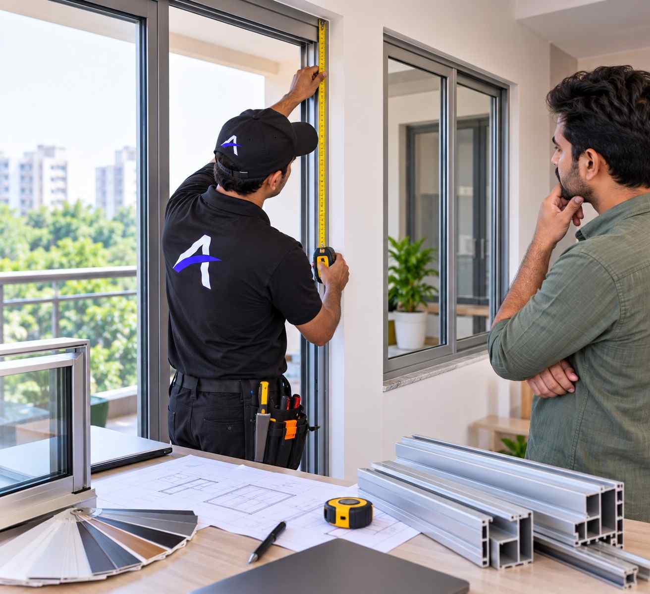 Aluminium Frame Work - Site Measurement & Quotation