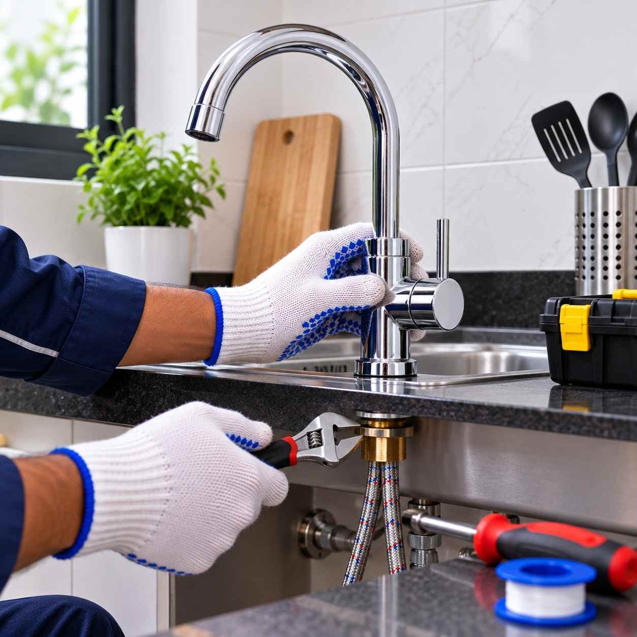 Kitchen tap installation