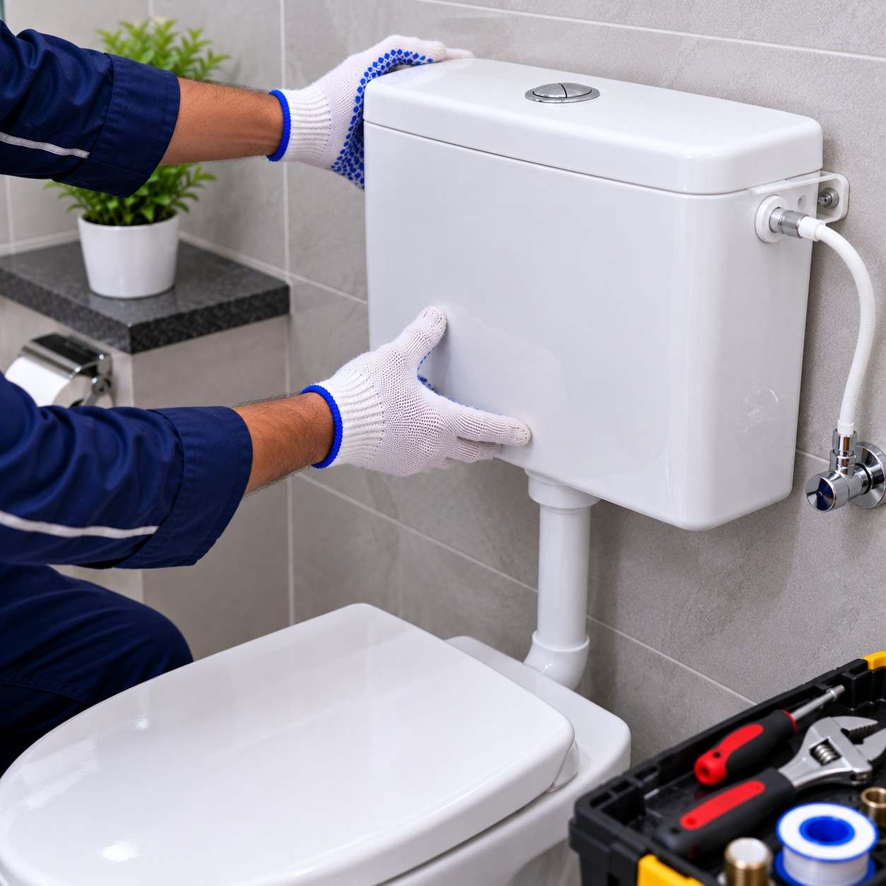 Flush tank installation